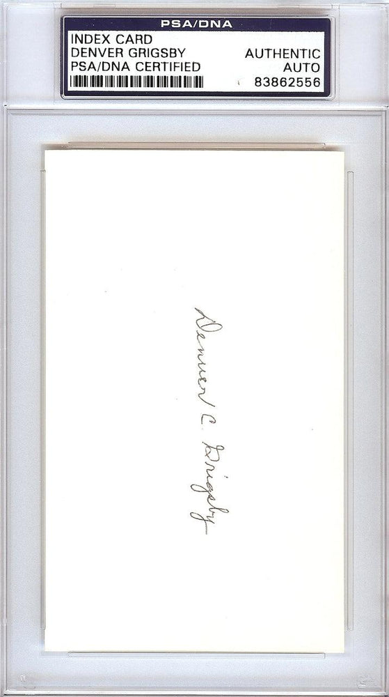 Denver Grigsby Autographed 3x5 Index Card Chicago Cubs PSA/DNA #83862556 - RSA