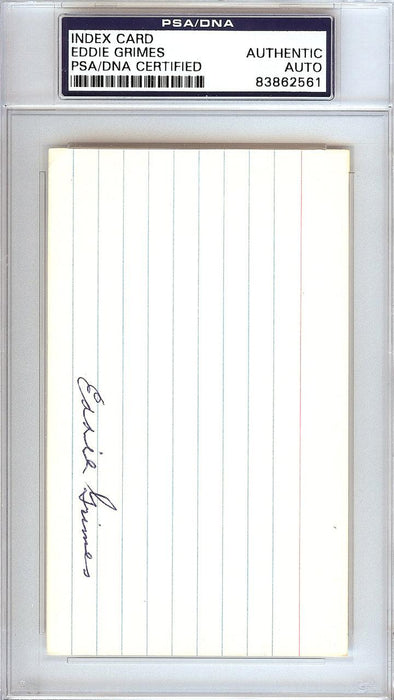 Eddie "Ed" Grimes Autographed 3x5 Index Card St. Louis Browns PSA/DNA #83862561 - RSA