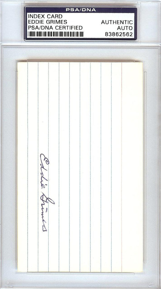 Eddie "Ed" Grimes Autographed 3x5 Index Card St. Louis Browns PSA/DNA #83862562 - RSA