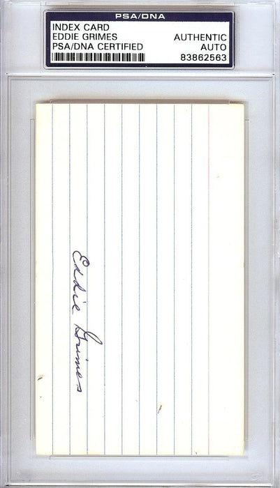 Eddie "Ed" Grimes Autographed 3x5 Index Card St. Louis Browns PSA/DNA #83862563 - RSA