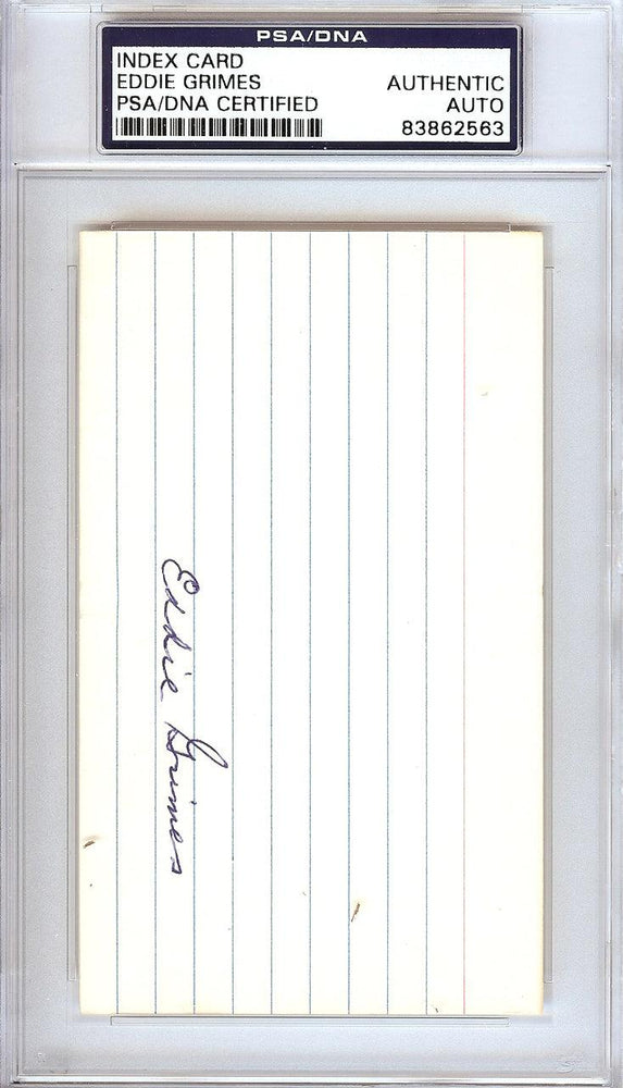 Eddie "Ed" Grimes Autographed 3x5 Index Card St. Louis Browns PSA/DNA #83862563 - RSA