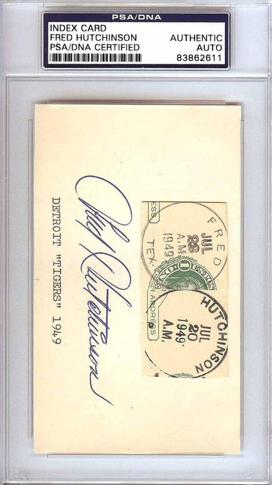 Fred Hutchinson Autographed 3x5 Index Card Detroit Tigers PSA/DNA #83862611 - RSA
