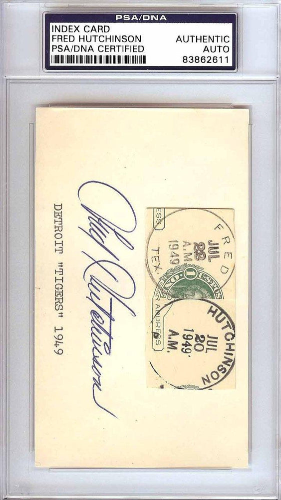 Fred Hutchinson Autographed 3x5 Index Card Detroit Tigers PSA/DNA #83862611 - RSA