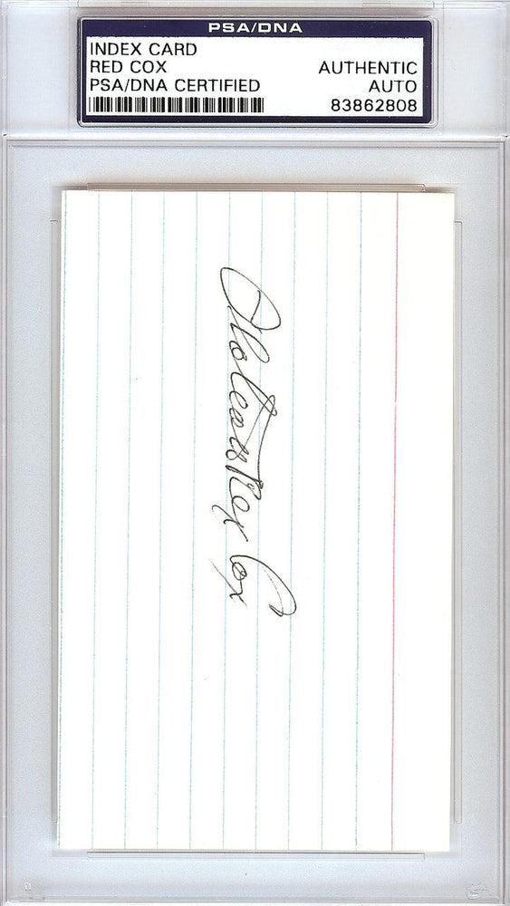 Plateau Red Cox Autographed 3x5 Index Card Boston Red Sox, Detroit Tigers PSA/DNA #83862808 - RSA