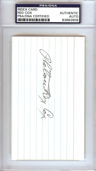 Plateau Red Cox Autographed 3x5 Index Card Boston Red Sox, Detroit Tigers PSA/DNA #83862809 - RSA