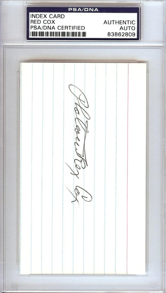 Plateau Red Cox Autographed 3x5 Index Card Boston Red Sox, Detroit Tigers PSA/DNA #83862809 - RSA