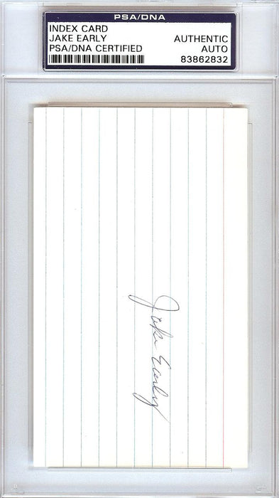 Jake Early Autographed 3x5 Index Card Washington Senators PSA/DNA #83862832 - RSA