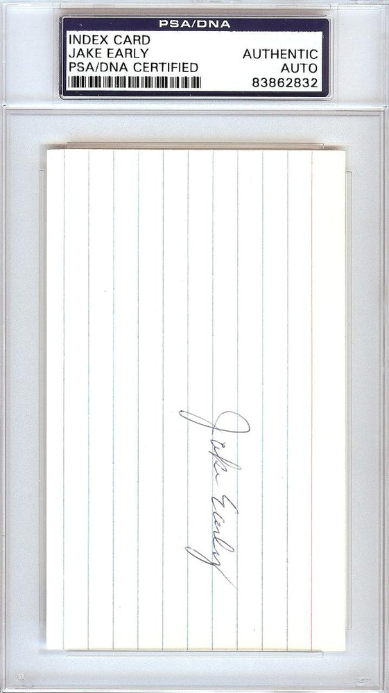 Jake Early Autographed 3x5 Index Card Washington Senators PSA/DNA #83862832 - RSA