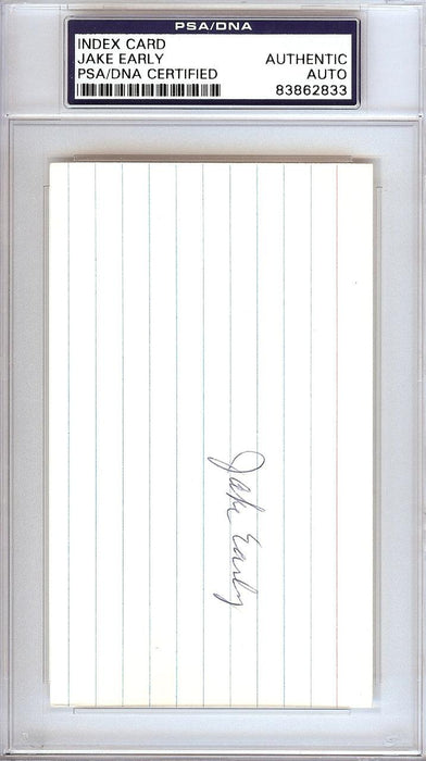Jake Early Autographed 3x5 Index Card Washington Senators PSA/DNA #83862833 - RSA