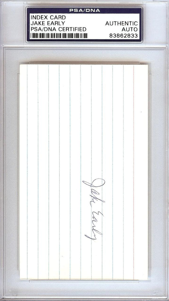 Jake Early Autographed 3x5 Index Card Washington Senators PSA/DNA #83862833 - RSA