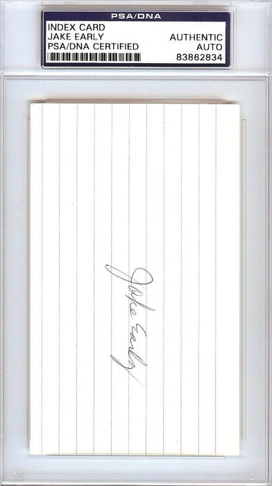 Jake Early Autographed 3x5 Index Card Washington Senators PSA/DNA #83862834 - RSA