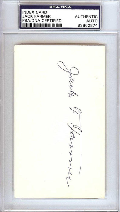 Jack Farmer Autographed 3x5 Index Card Pittsburgh Pirates PSA/DNA #83862874 - RSA