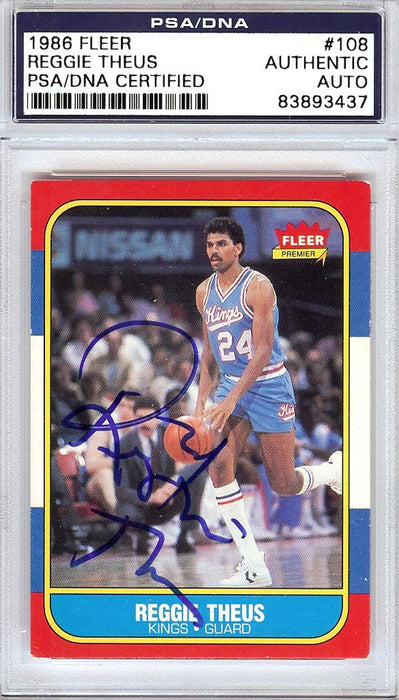 Reggie Theus Autographed 1986 Fleer Card #108 Sacramento Kings PSA/DNA #83893437 - RSA