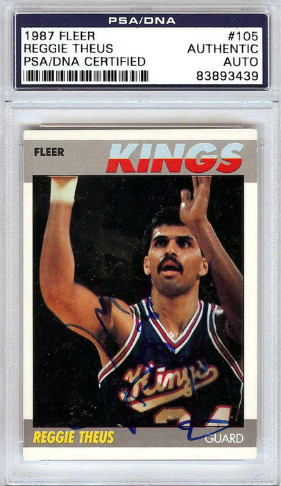 Reggie Theus Autographed 1987 Fleer Card #105 Sacramento Kings PSA/DNA #83893439 - RSA