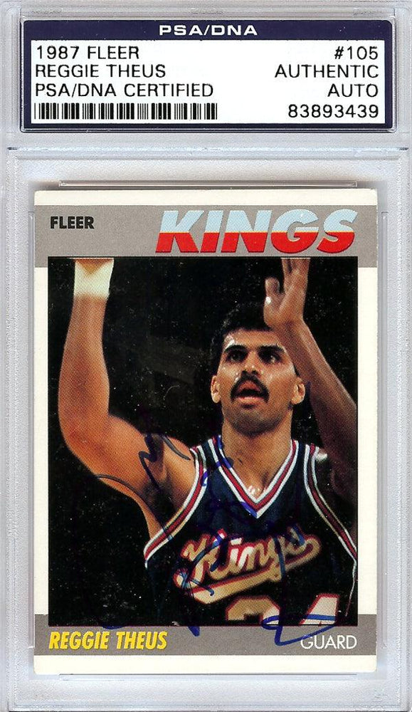 Reggie Theus Autographed 1987 Fleer Card #105 Sacramento Kings PSA/DNA #83893439 - RSA