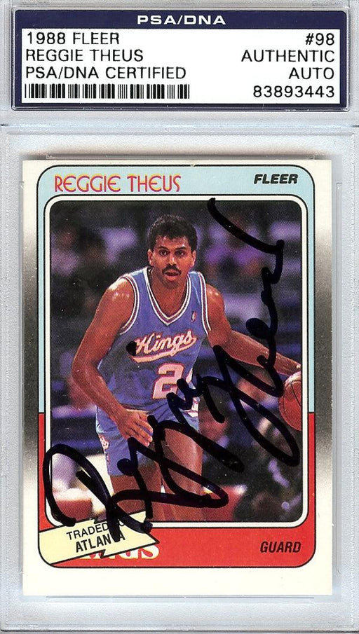 Reggie Theus Autographed 1988 Fleer Card #98 Sacramento Kings PSA/DNA #83893443 - RSA