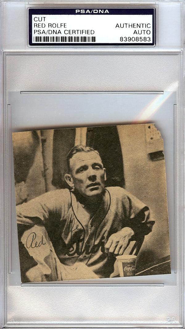 Red Rolfe Autographed 3x3 Newspaper Page Photo Detroit Tigers PSA/DNA — RSA