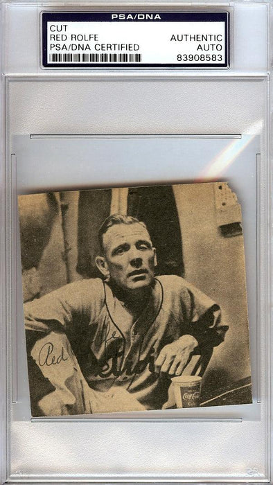 Red Rolfe Autographed 3x3 Newspaper Page Photo Detroit Tigers PSA/DNA #83908583 - RSA