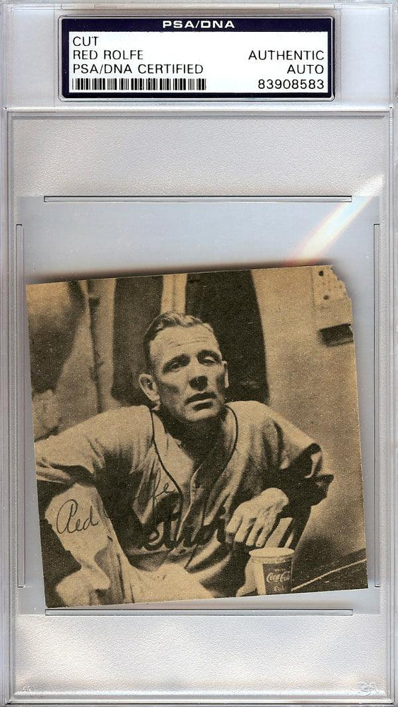 Red Rolfe Autographed 3x3 Newspaper Page Photo Detroit Tigers PSA/DNA #83908583 - RSA