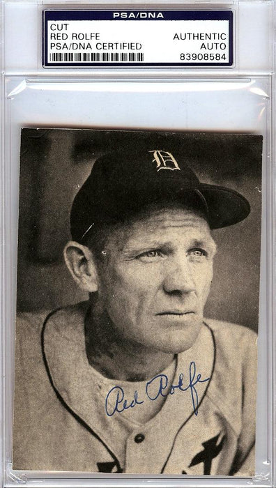 Red Rolfe Autographed 3.5x5 Newspaper Page Photo Detroit Tigers PSA/DNA #83908584 - RSA