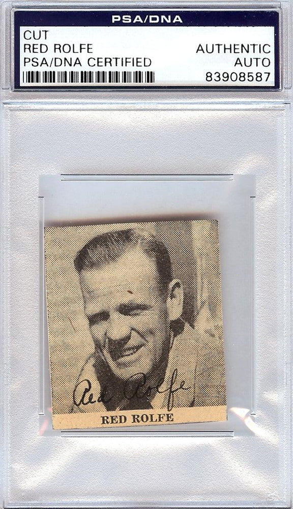Red Rolfe Autographed 2x2 Newspaper Page Photo Yankees, Tigers PSA/DNA #83908587 - RSA