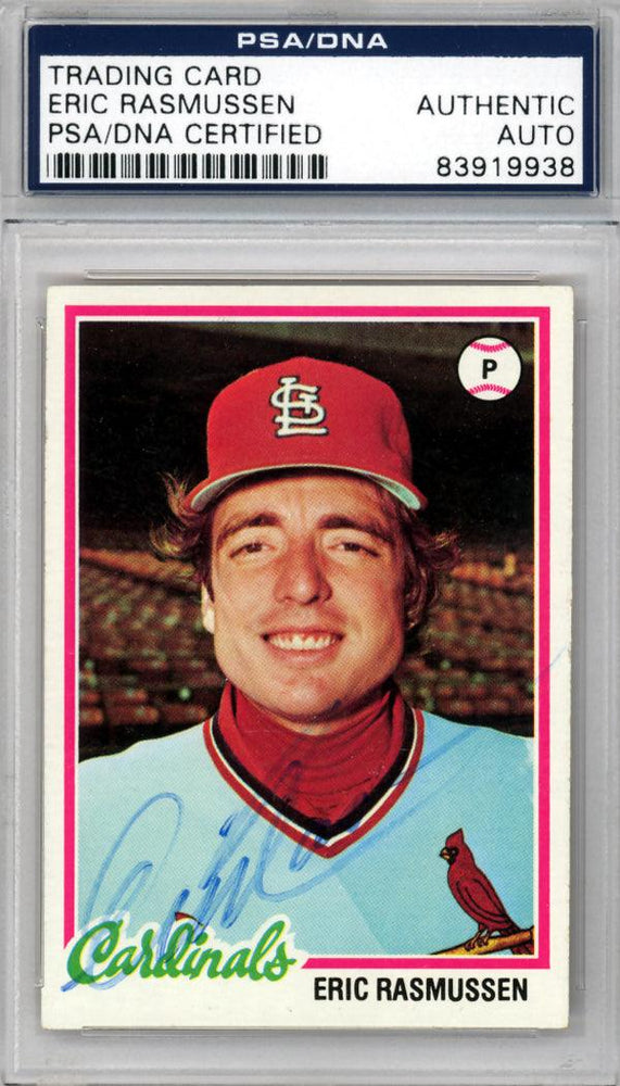 Eric Rasmussen Autographed 1978 Topps Card #281 St. Louis Cardinals PSA/DNA #83919938 - RSA