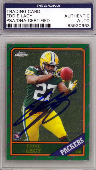Eddie Lacy Autographed 2013 Topps Chrome Rookie Card #8 Green Bay Packers PSA/DNA #83920663 - RSA