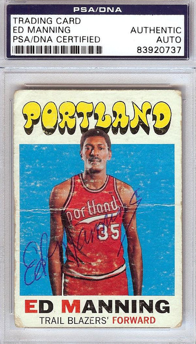 Ed Manning Autographed 1971 Topps Card #122 Portland Trail Blazers PSA/DNA #83920737 - RSA
