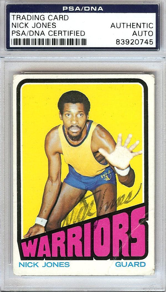 Nick Jones Autographed 1972 Topps Card #58 Golden State Warriors PSA/DNA #83920745 - RSA