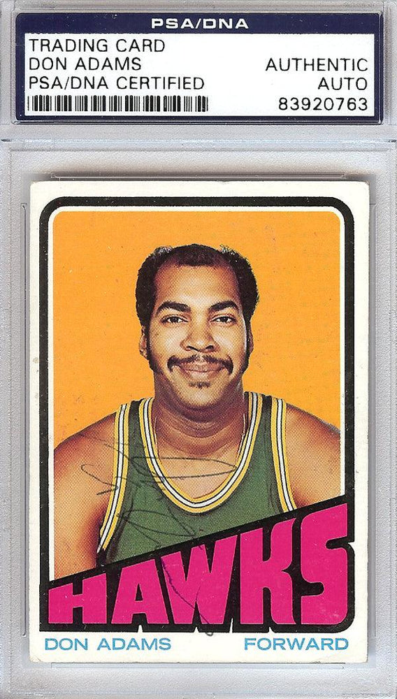 Don Adams Autographed 1972 Topps Card #77 Atlanta Hawks PSA/DNA #83920763 - RSA