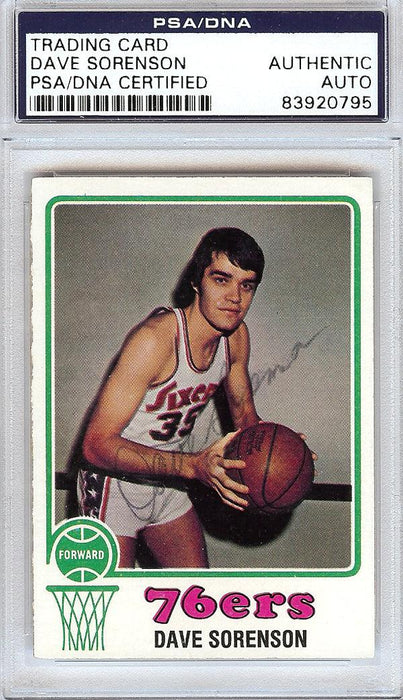 Dave Sorenson Autographed 1973 Topps Card #14 Philadelphia 76ers PSA/DNA #83920795 - RSA