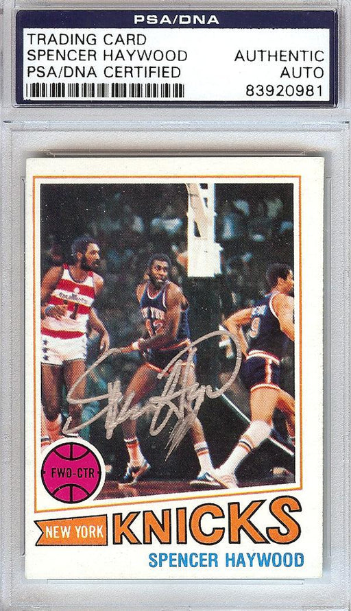 Spencer Haywood Autographed 1977 Topps Card #88 New York Knicks PSA/DNA #83920981 - RSA
