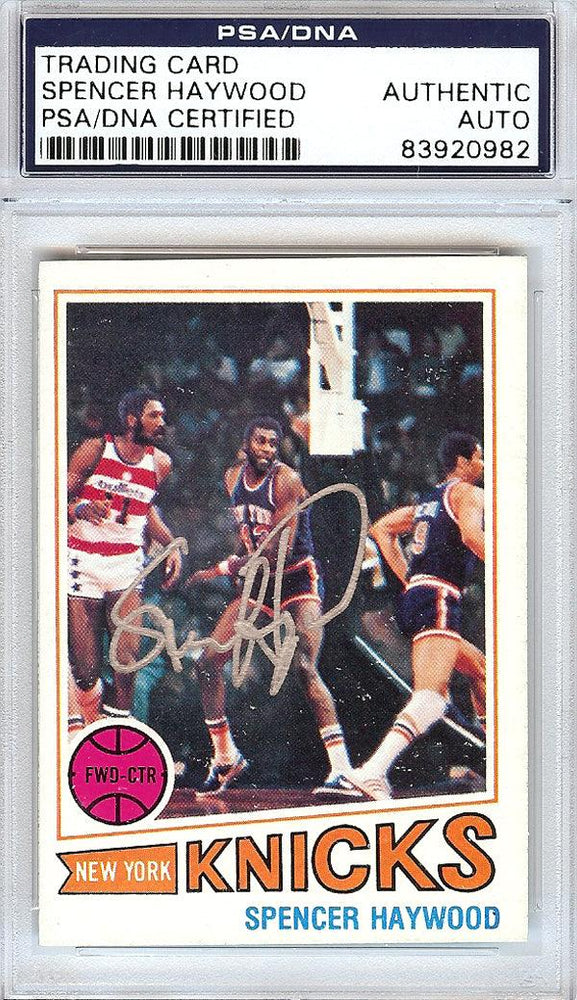 Spencer Haywood Autographed 1977 Topps Card #88 New York Knicks PSA/DNA #83920982 - RSA