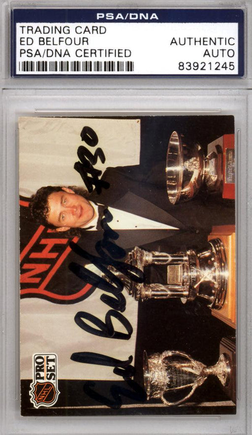 Ed Belfour Autographed 1991-92 Pro Set Card #321 Chicago Blackhawks PSA/DNA #83921245 - RSA