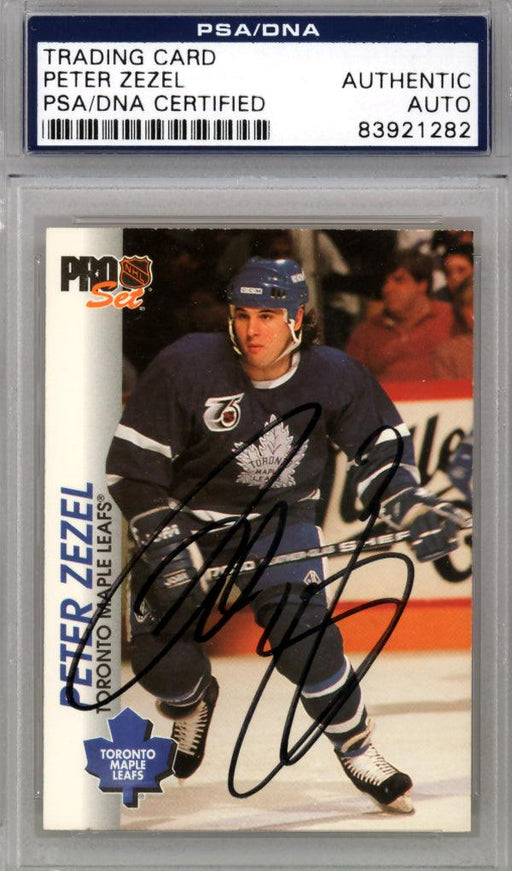 Peter Zezel Autographed 1992-93 Pro Set Card #187 Toronto Maple Leafs PSA/DNA #83921282 - RSA