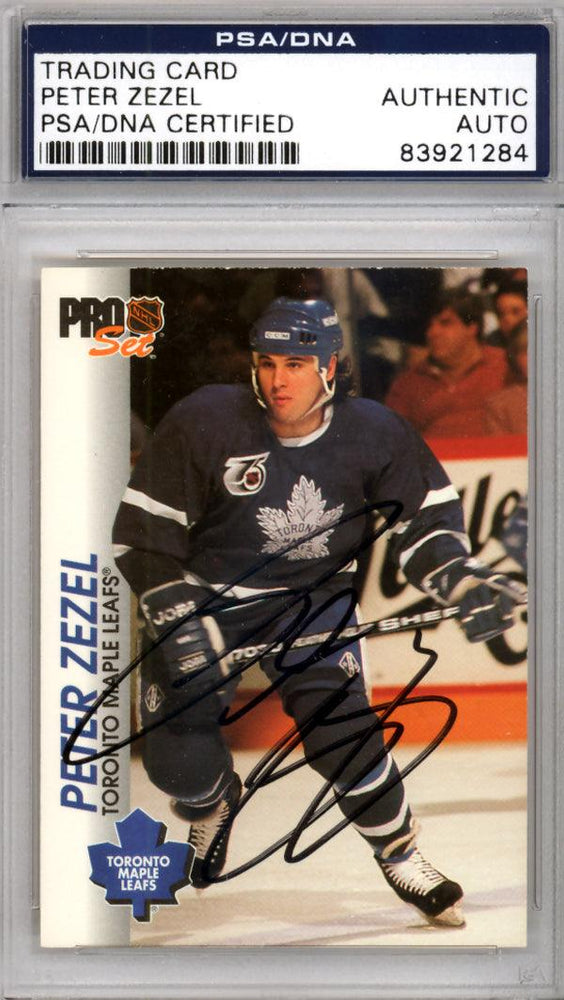 Peter Zezel Autographed 1992-93 Pro Set Card #187 Toronto Maple Leafs PSA/DNA #83921284 - RSA
