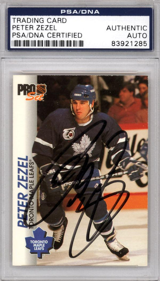 Peter Zezel Autographed 1992-93 Pro Set Card #187 Toronto Maple Leafs PSA/DNA #83921285 - RSA