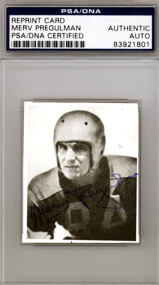 Merv Pregulman Autographed Bowman Reprint Card Detroit Lions PSA/DNA #83921801 - RSA