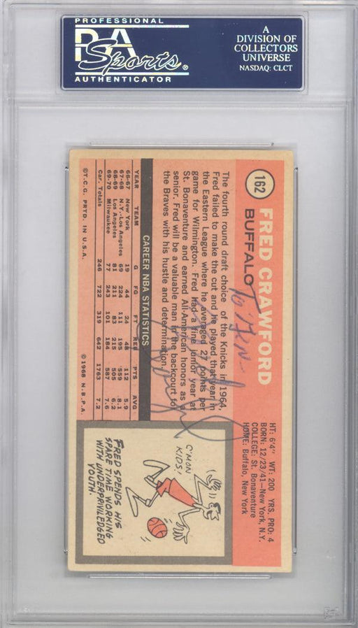 Fred Crawford Autographed 1970 Topps Card #162 Buffalo Braves Signed Twice PSA/DNA #83921931 - RSA