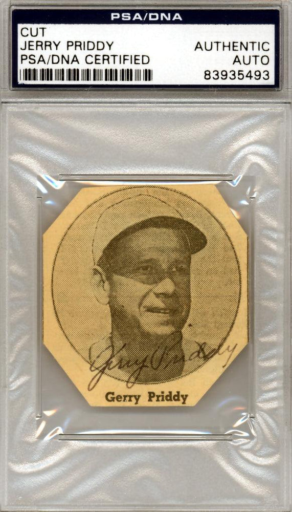 Jerry Priddy Autographed 2x2 Newspaper Page Photo PSA/DNA #83935493 - RSA