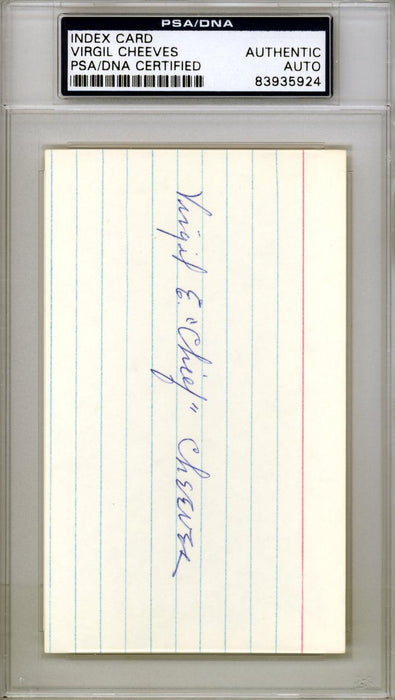 Virgil "Chief" Cheeves Autographed 3x5 Index Card Chicago Cubs PSA/DNA #83935924 - RSA
