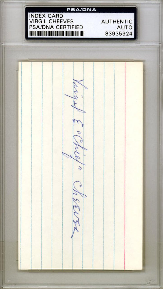 Virgil "Chief" Cheeves Autographed 3x5 Index Card Chicago Cubs PSA/DNA #83935924 - RSA