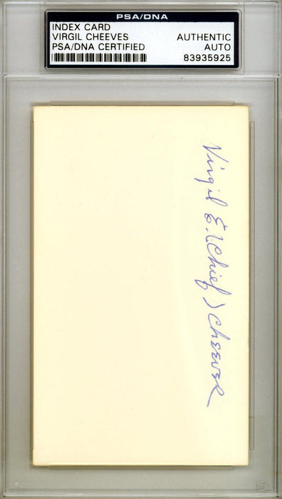 Virgil "Chief" Cheeves Autographed 3x5 Index Card Chicago Cubs PSA/DNA #83935925 - RSA