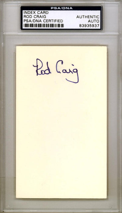 Rod Rodney Craig Autographed 3x5 Index Card Seattle Mariners PSA/DNA #83935937 - RSA