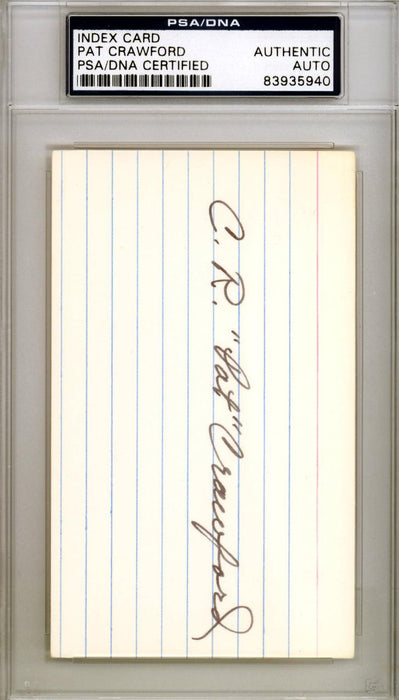 Pat Crawford Autographed 3x5 Index Card St. Louis Cardinals PSA/DNA #83935940 - RSA