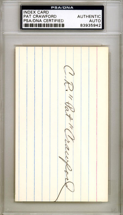 Pat Crawford Autographed 3x5 Index Card St. Louis Cardinals PSA/DNA #83935942 - RSA