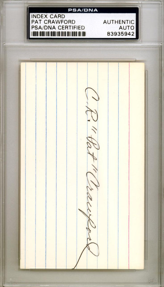 Pat Crawford Autographed 3x5 Index Card St. Louis Cardinals PSA/DNA #83935942 - RSA