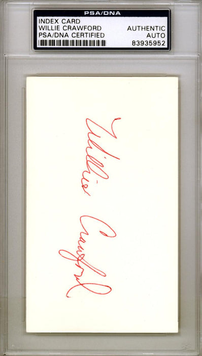 Willie Crawford Autographed 3x5 Index Card Los Angeles Dodgers PSA/DNA #83935952 - RSA