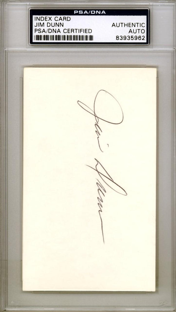 Jim Bill Dunn Autographed 3x5 Index Card Pittsburgh Pirates PSA/DNA #83935962 - RSA