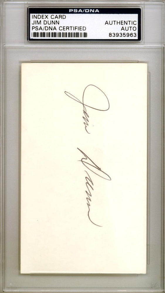 Jim Bill Dunn Autographed 3x5 Index Card Pittsburgh Pirates PSA/DNA #83935963 - RSA